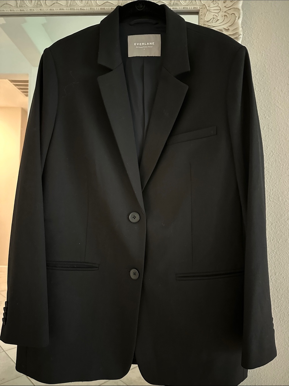 Everlane Black Single-Breasted Oversized Blazer